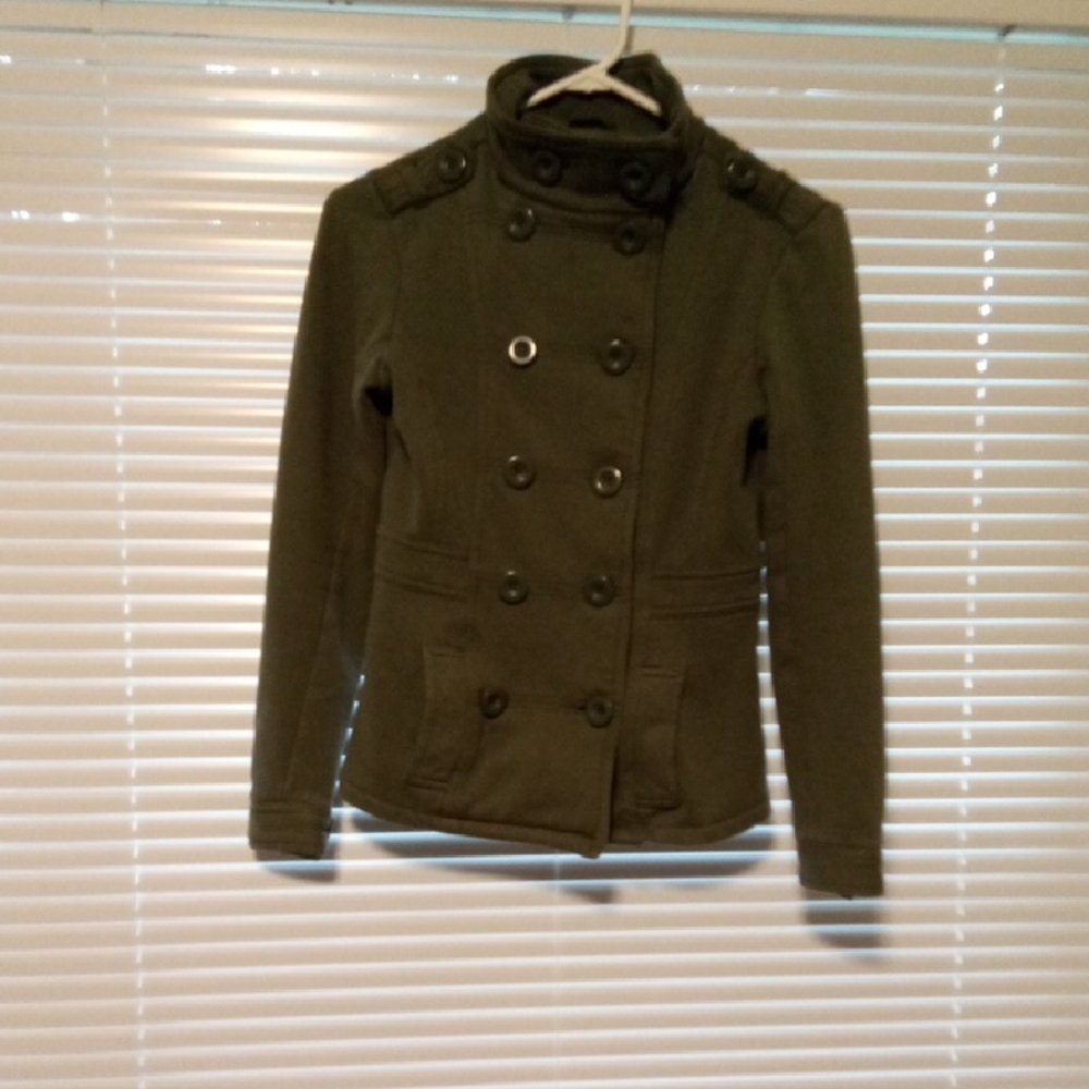 Women's Olive Double-Breasted Jacket
